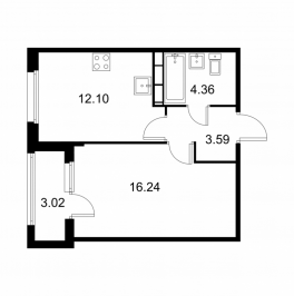 Продажа 1-комн квартиры в новостройке Колпино г., Загородная ул.,  к. A