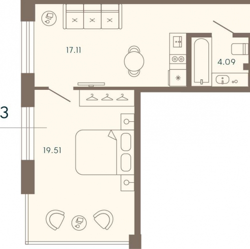 1-комн квартира Ремесленная улица, дом 17, литера З