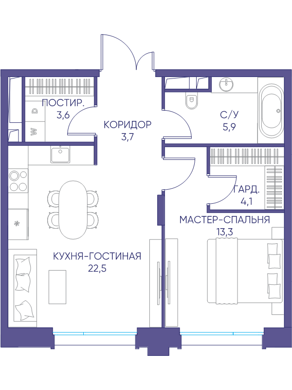 Продажа 1-комн квартиры в новостройке Москва г., Погодинская ул.,  к. 1