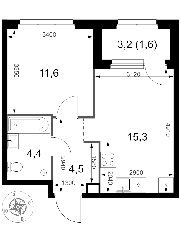 Продажа 1-комн квартиры в новостройке Химки г., Олимпийская ул.,  к. 2.2