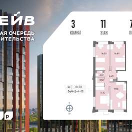 Продажа 3-комн квартиры в новостройке Борисовские Пруды улица, д.1