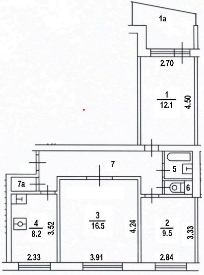 Продажа 3-комн квартиры на вторичном рынке улица Паршина, 41