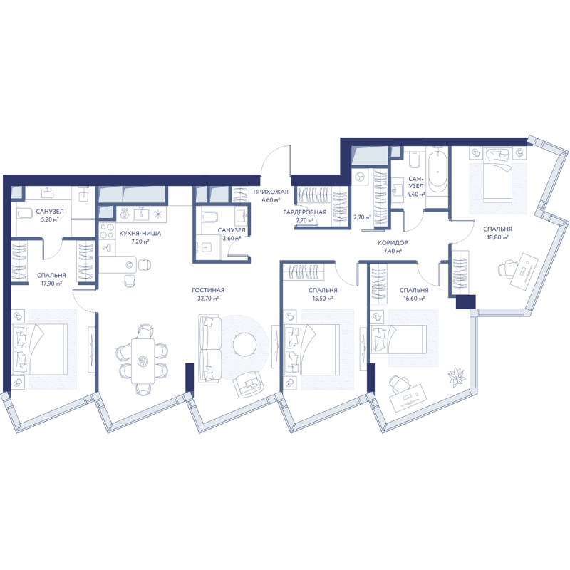 Продажа 4-комн квартиры в новостройке Москва г., 3-й Сетуньский проезд,  к. 2