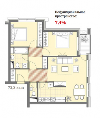 Планировка ЖК Эко Бунино,  м2