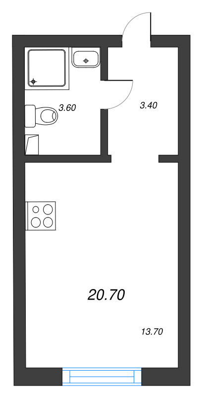 Продажа студии Санкт-Петербург г., Пискаревский пр-кт,  к. 16