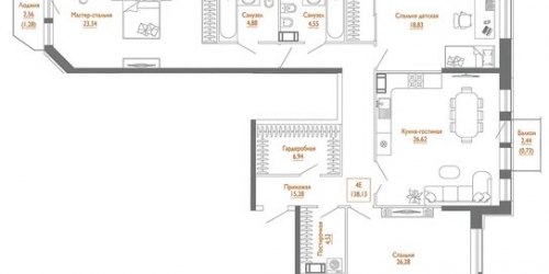 3-комн квартира 11-я линия,  д. 54
