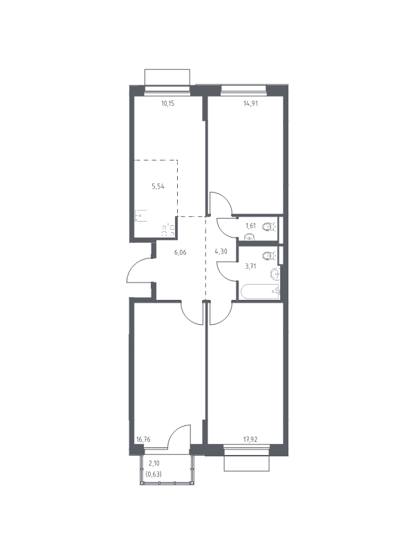 Продажа 3-комн квартиры в новостройке Кокошкино д.п., Проектируемый проезд № 7008,  к. 32