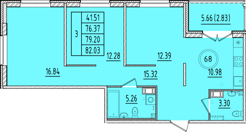 Продажа 3-комн квартиры в новостройке Шушары п., Кокколевская ул.,  к. 1