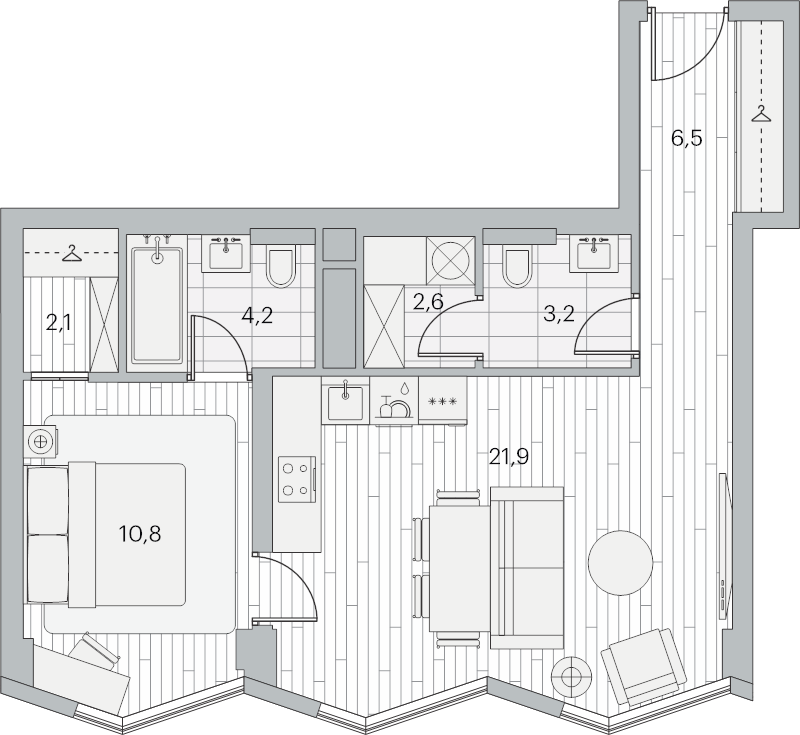 Продажа 1-комн квартиры в новостройке Москва г., Береговой проезд,  к. 1