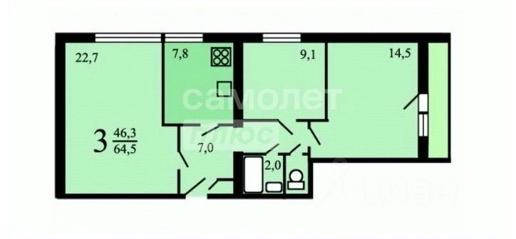 Продажа 3-комн квартиры на вторичном рынке Волочаевская улица, 4