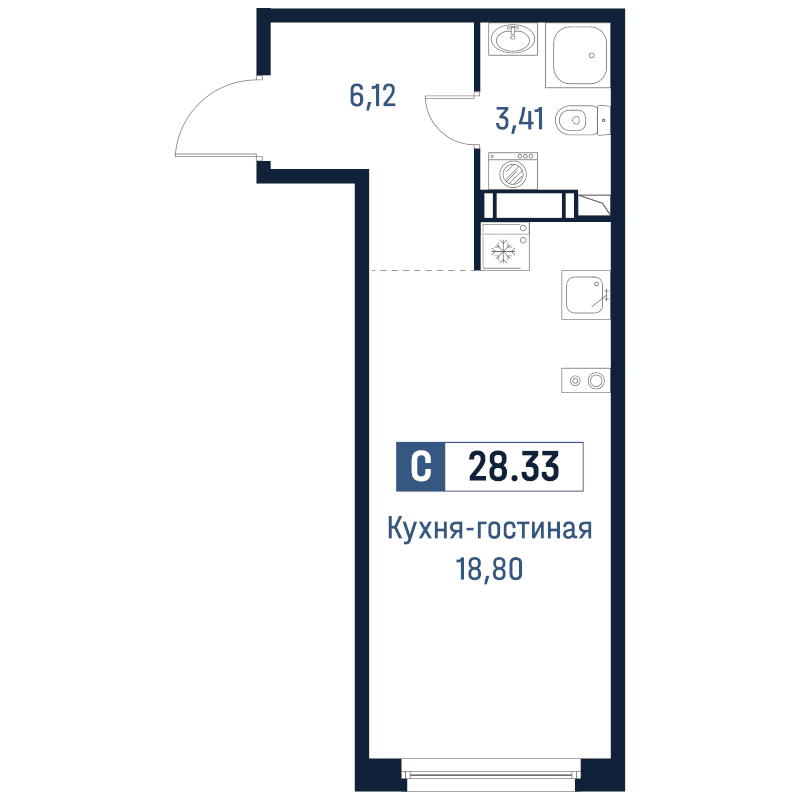 Продажа студии Мурино п., Романовская ул.,  к. 2