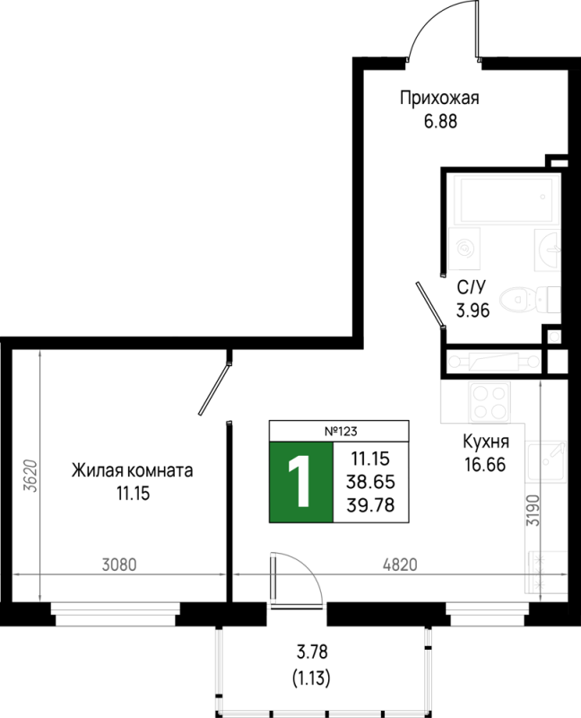Продажа 1-комн квартиры в новостройке Новосаратовка д., Первых ул.,  к. 5.3