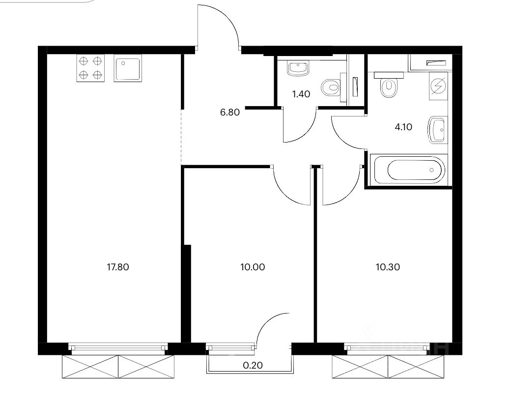 Аренда 2-комн квартиры на вторичном рынке Очаковское шоссе, 5к4