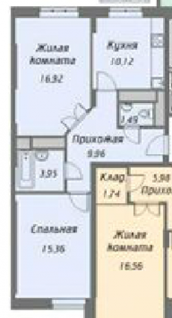 Планировка ЖК Комфортный квартал, 31.68 м2