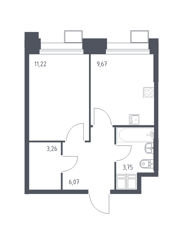 Продажа 1-комн квартиры в новостройке Дудкино д., Цветочная ул.,  к. 2.2