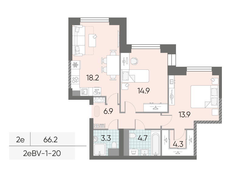Продажа 2-комн квартиры в новостройке Марка Шагала набережная, д.1к2