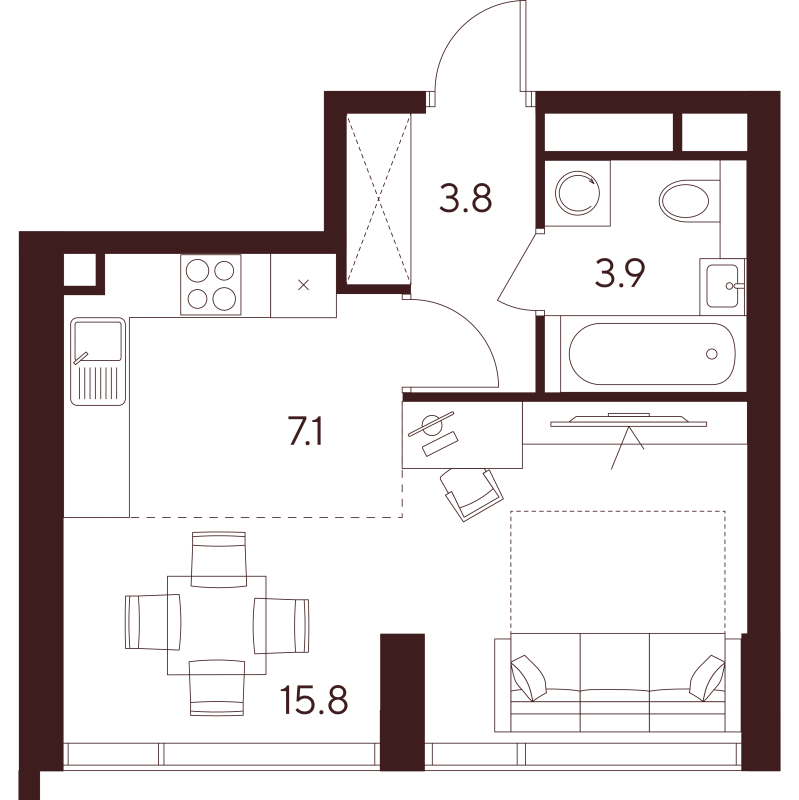 Продажа студии Москва г., Куусинена ул.,  к. D2