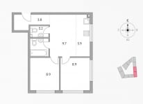 Планировка ЖК Тринити, 20.8 м2