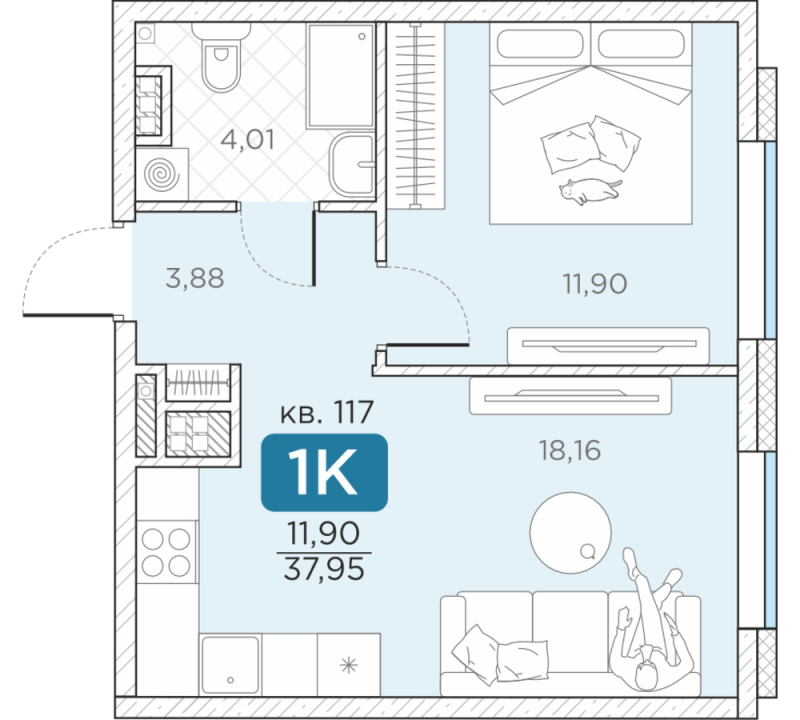 Продажа 1-комн квартиры в новостройке Санкт-Петербург г., Новгородская ул.,  к. 14А