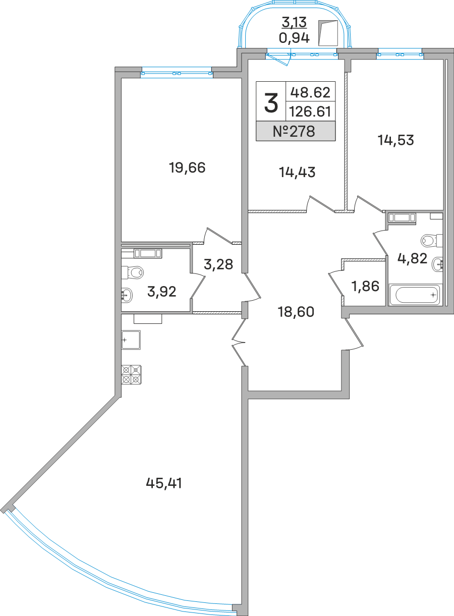 Продажа 3-комн квартиры в новостройке Королёв г., Калинина ул.,  к. 1