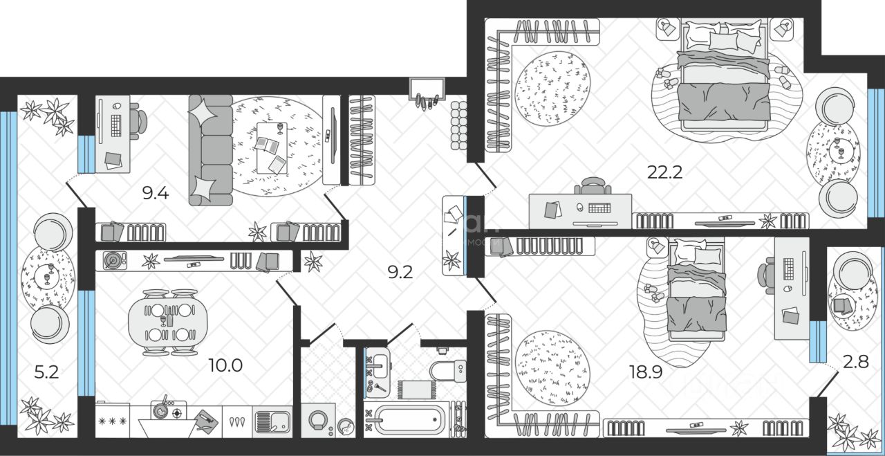 Продажа 3-комн квартиры на вторичном рынке улица Кораблестроителей, 12к2