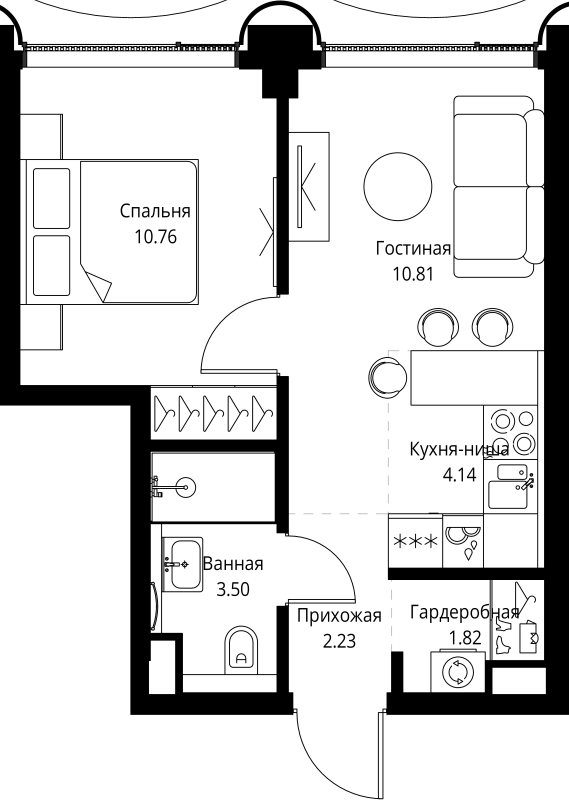 Продажа 1-комн квартиры в новостройке Москва г., Мира пр-кт,  к. 1