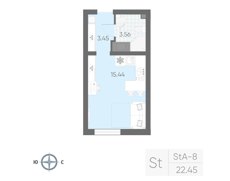 Продажа студии Санкт-Петербург г., Маршала Казакова ул.,  к. 7