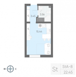 Продажа студии Санкт-Петербург г., Маршала Казакова ул.,  к. 7