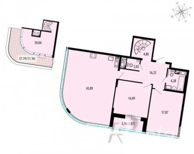 Планировка ЖК Пять звезд,  м2