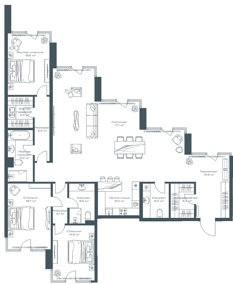 Продажа 3-комн квартиры в новостройке Москва г., Дербеневская наб.,  к. 1