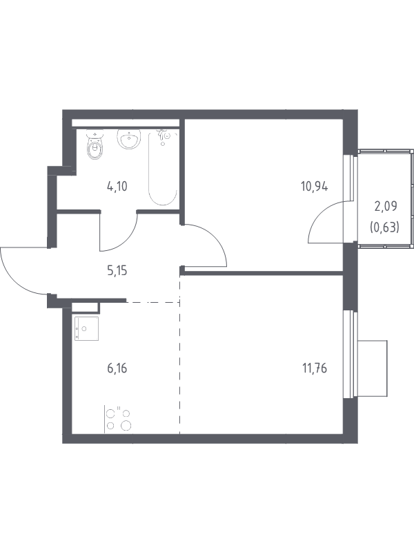 Продажа 1-комн квартиры в новостройке Коробово д., 10 км до МКАД,  к. 8.2
