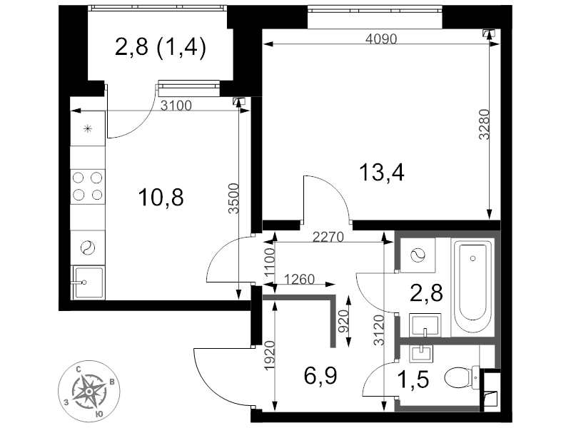 Продажа 1-комн квартиры в новостройке Химки г., Олимпийская ул.,  к. 1.2