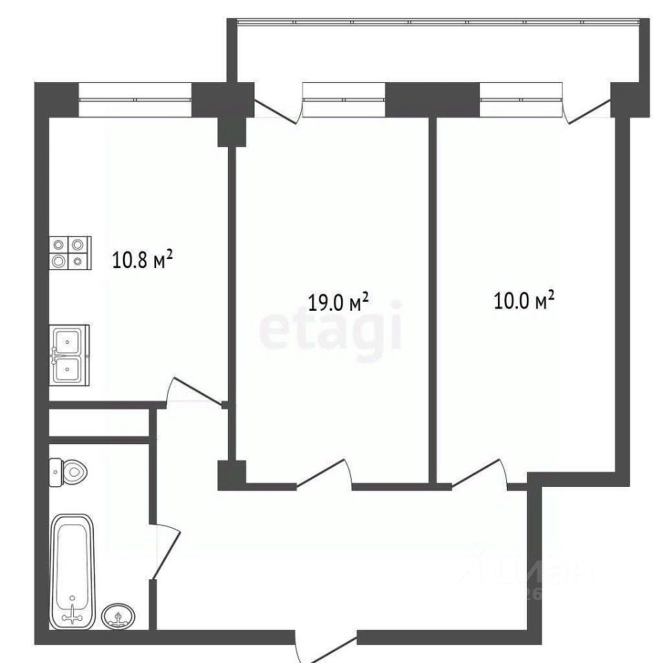 Продажа 2-комн квартиры на вторичном рынке Восточный мкр, д. Большие Жеребцы,  д. 1к4