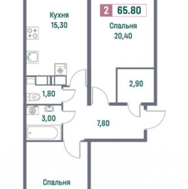 Продажа 2-комн квартиры на вторичном рынке Муринское городское поселение, , Мурино, Ручьевский пр-кт,  д. 1/24