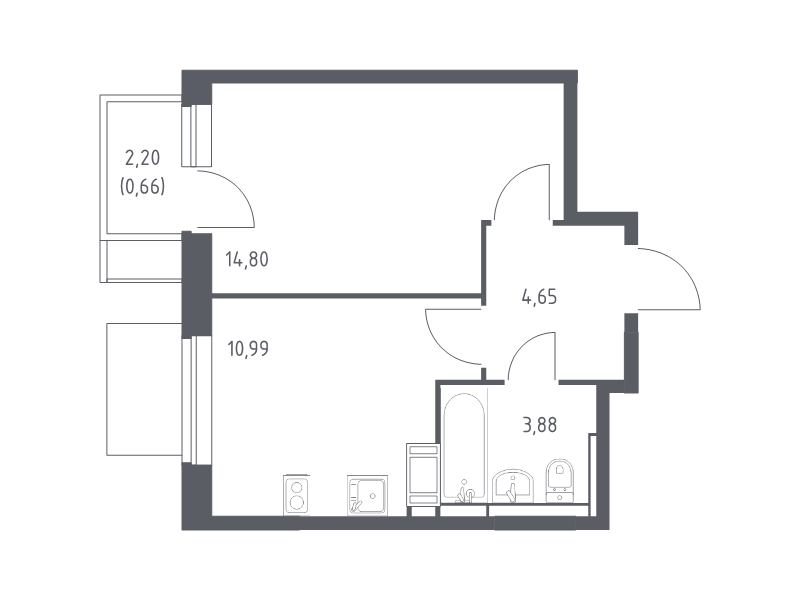 Продажа 1-комн квартиры в новостройке Юрлово д., Пятницкая ул.,  к. 2.1