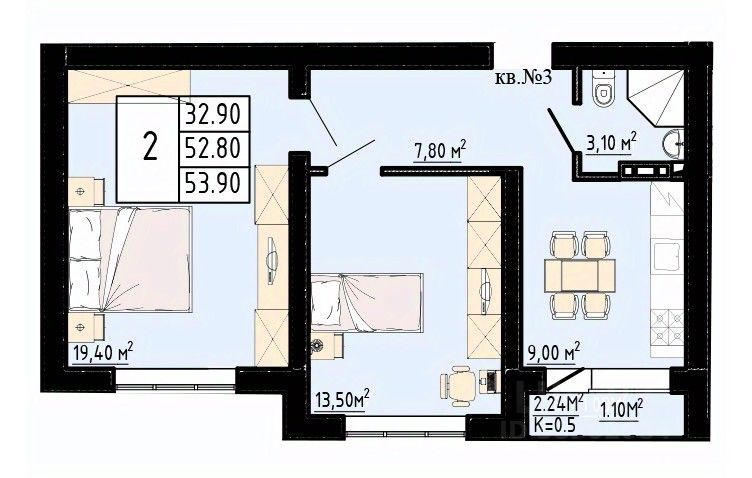 Продажа 2-комн квартиры в новостройке Коммунар, ул Павловская,  д. 1