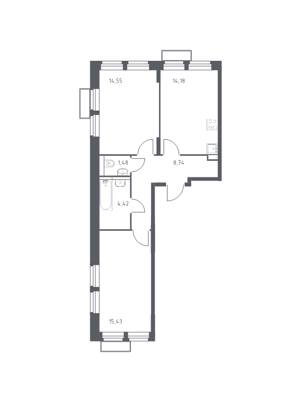 Продажа 2-комн квартиры в новостройке Мякинино д., 4-я Мякининская ул.,  к. 2
