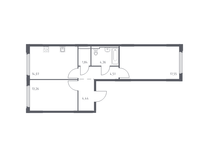 Продажа 2-комн квартиры в новостройке Королёв г., Тихонравова ул.,  к. 1