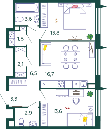 Продажа 2-комн квартиры в новостройке Москва г., Автозаводская ул.,  к. 2.7.1