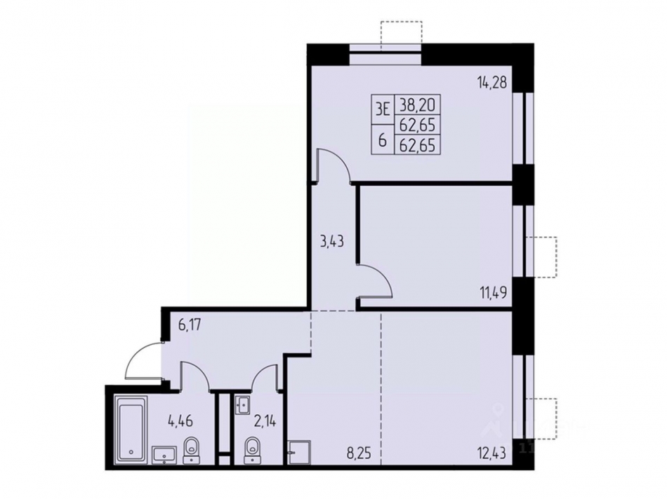 Продажа 3-комн квартиры в новостройке Ивантеевка г, Студенческий проезд,  д. 44