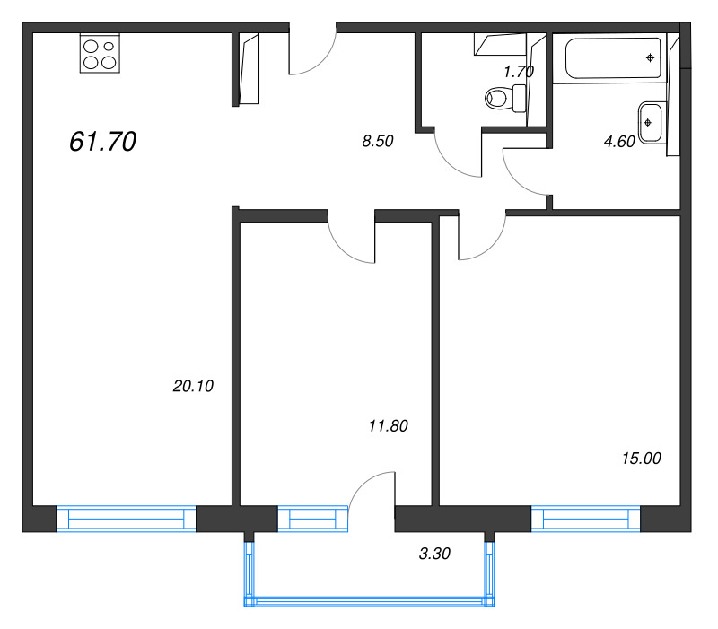Продажа 2-комн квартиры в новостройке Санкт-Петербург г., Руднева ул.,  к. 2
