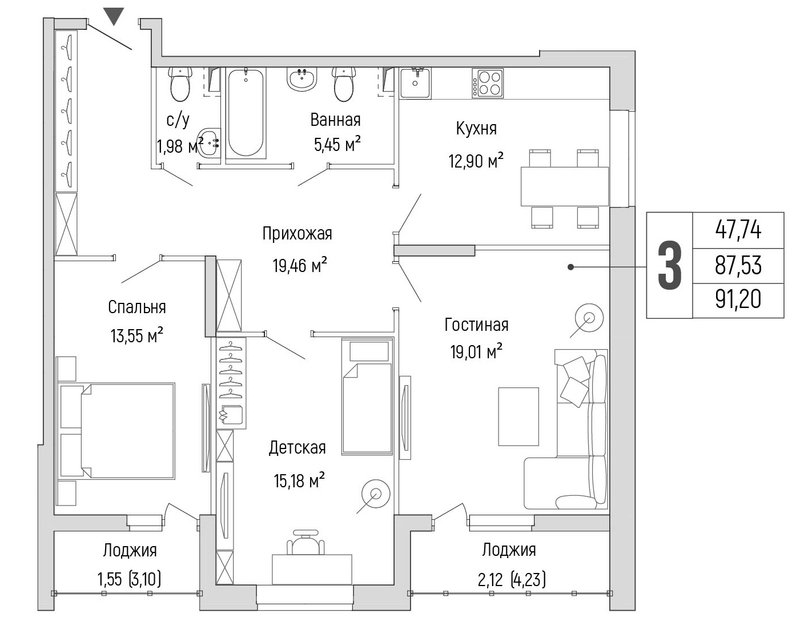 Продажа 3-комн квартиры в новостройке Ильинское-Усово п., Новорижское ш.,  к. 2
