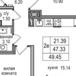 Продажа 2-комн квартиры на вторичном рынке ул Заречная,  д. 46,  к. 2