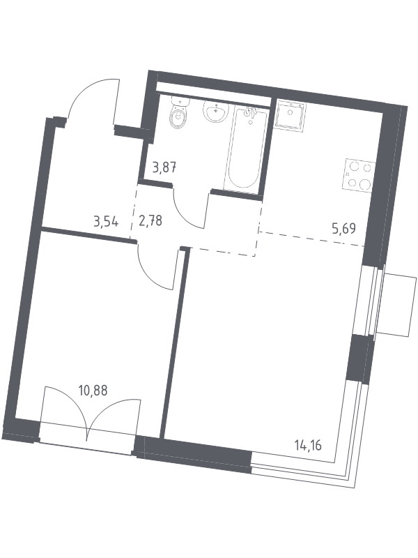 Продажа 1-комн квартиры в новостройке Марушкинское пос., Боровское ш.,  к. 10