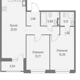 Продажа 2-комн квартиры на вторичном рынке Мурино, ул Екатерининская,  д. 16/4