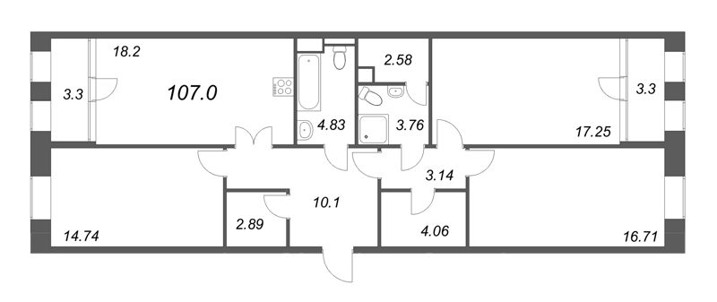 Продажа 3-комн квартиры в новостройке Стрельна п., Красносельское ш.
