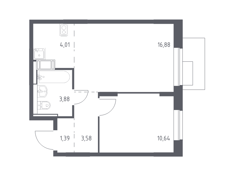 Продажа 1-комн квартиры в новостройке Юрлово д., Пятницкая ул.,  к. 2.1