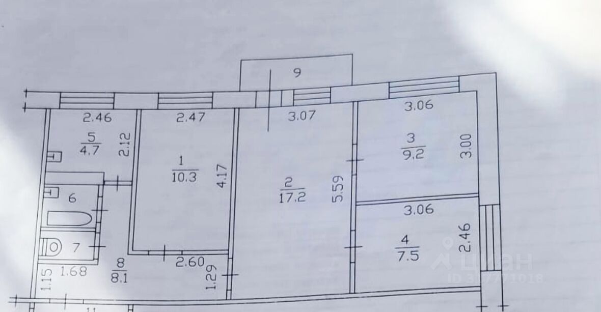 Продажа 3-комн квартиры на вторичном рынке пос. Володарское, 2