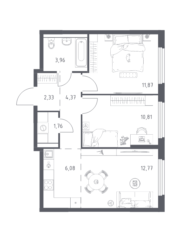 Продажа 2-комн квартиры в новостройке Мисайлово д., Молодежный б-р,  к. 20