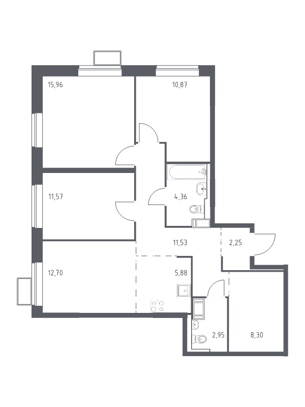 Продажа 3-комн квартиры в новостройке Алхимово д., Рязановское ш.,  к. 16